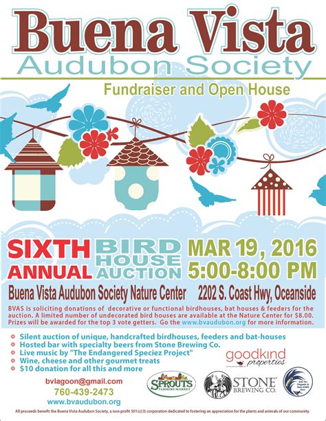 Bird House Poster For Mar 2016 Buena Vista Audubon