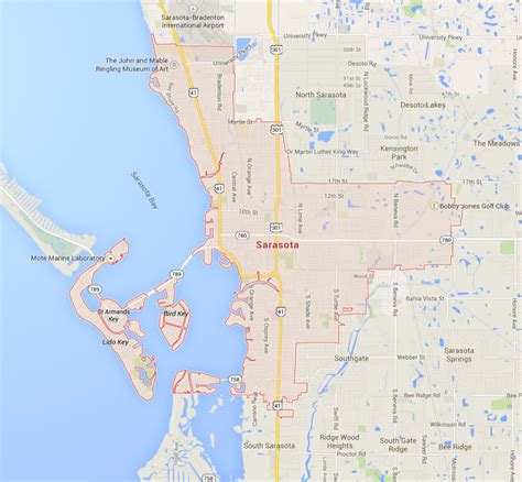 Map Of Sarasota Florida Area Printable Maps