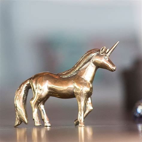 Golden Unicorn Statue Bohemian Treasure