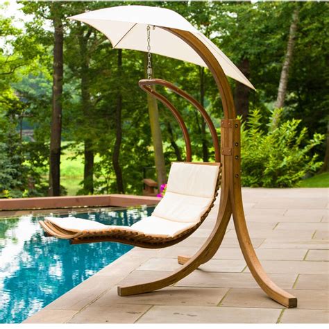 4.modway vantage wicker rattan outdoor patio swing chair with canopy in brown white. REVIEW: The Best Hanging Chaise Lounger - Hanging Chairs