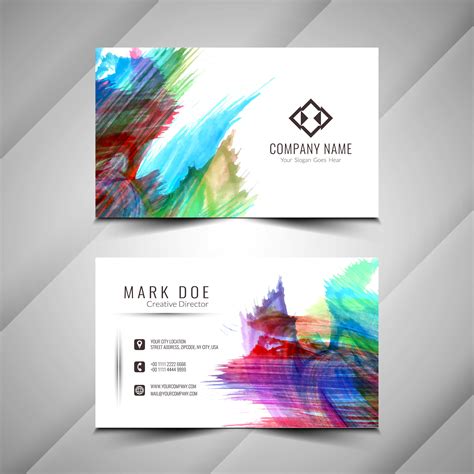 Abstract Beautiful Watercolor Business Card Design Template 240871