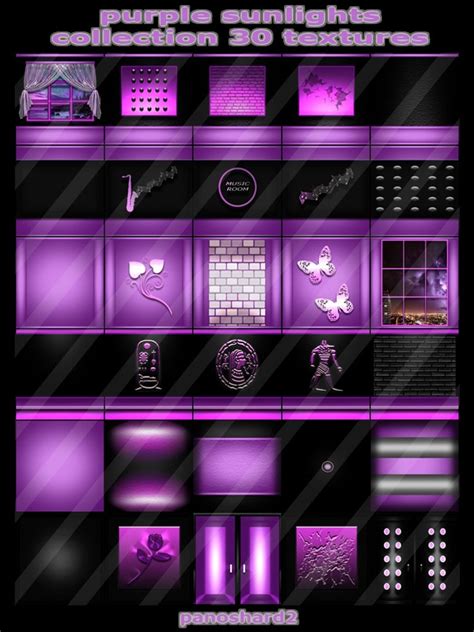 Purple Sunlights Collection 30 Textures For Imvu Rooms Panoshard2 Manufacture And Sale