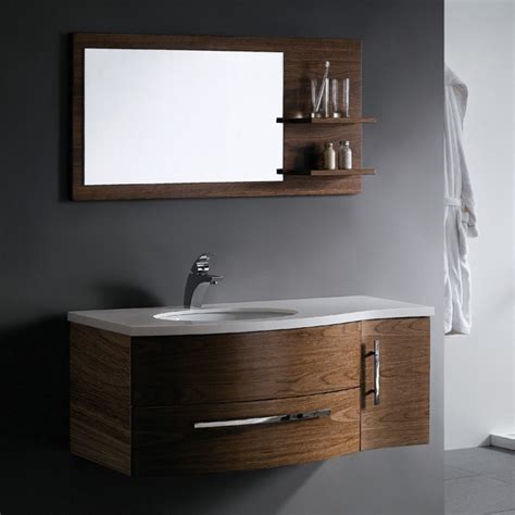 The refined shelf not only brings class to the bathroom but also provides with multiple storage options. Vigo 44" Single Bathroom Vanity with Mirror and Shelves ...