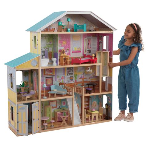 Spielzeug Wooden House With Lift Fits Barbie Sized Dolls Kidkraft