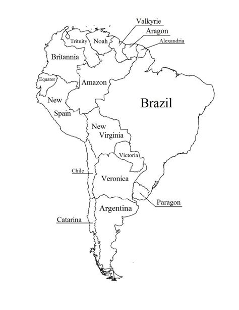 Blank Map Of North And South America Printable