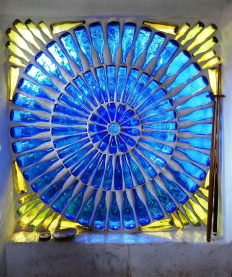 Recycled Glass Bottle Window Not Sure How This Is Constructed Glasflaschen Upcycling
