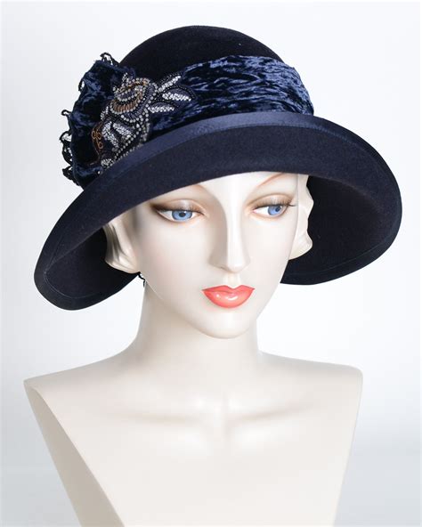 0610eev Ellie Velour Navy Fancy Hats Beautiful Hats Hats Vintage