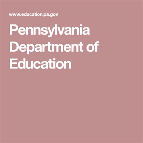 Pennsylvania Department Of Education Education Pennsylvania