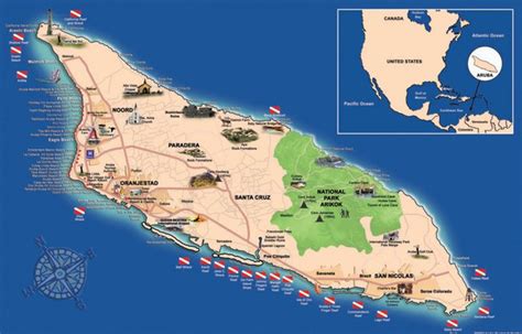 Aruba Dive Sites Map Joes Scuba Shack