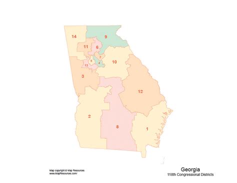 Georgia Map With 2022 Congressional Districts