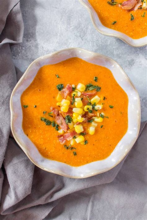 Roasted Corn And Tomato Soup Carmy Run Eat Travel