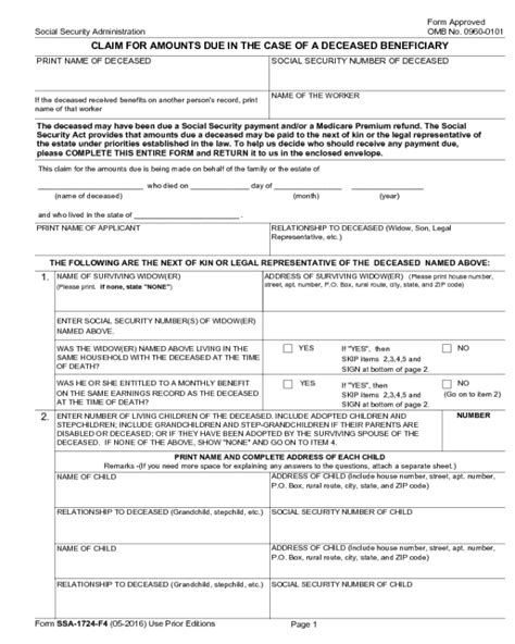 Ssa Forms Printable Printable Forms Free Online