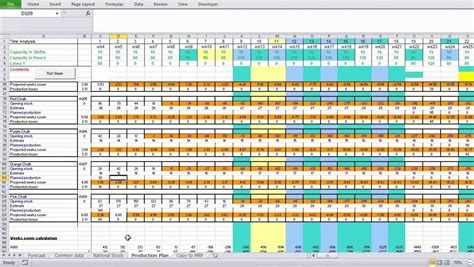 Production Planning Spreadsheet Template Inside Production Schedule