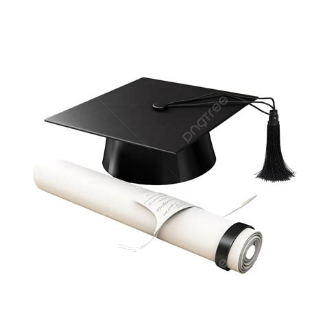 Graduation Hat With Diploma Certificate Roll Graduation Hat With Png