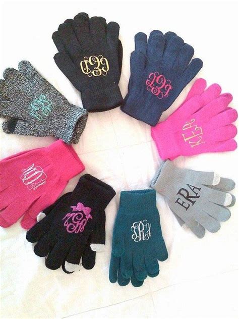 Christmas gifts for her etsy. Monogram Gloves Knit Gloves Touch Gloves White Elephant ...