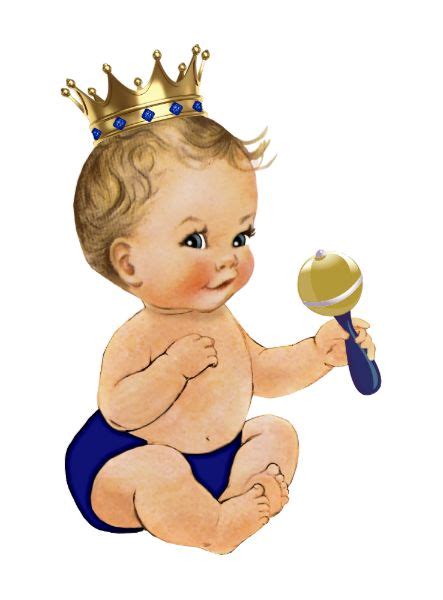 A Royal Blue Prince Baby Shower Gold Boy Blonde Invitation