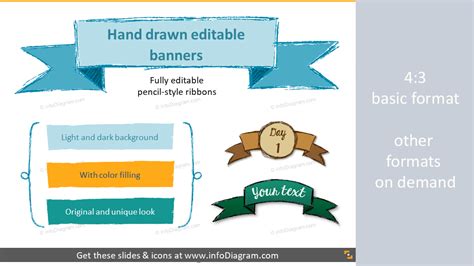 Handdrawn Banners Ribbon Infographics Titles Powerpoint Editable Icons