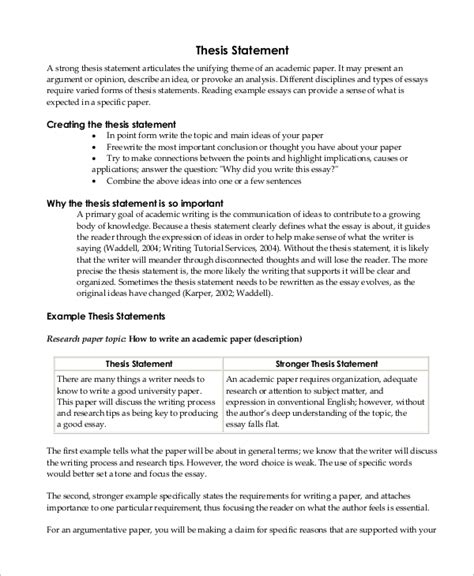 The introduction to a research paper can be the most challenging part of the paper to write. FREE 10+ Sample Thesis Statement Templates in MS Word | PDF