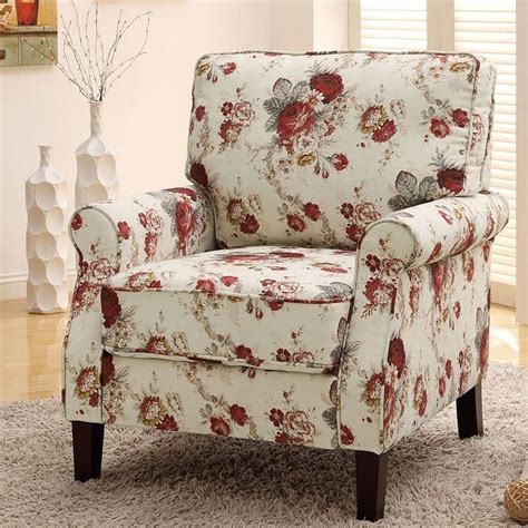 Lucite tapered straight legs and back. Floral Pattern Accent Chair Coaster Furniture | FurniturePick