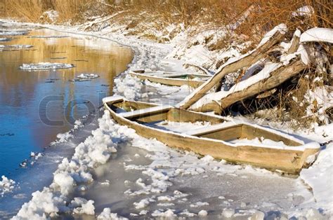 Winter River Stock Image Colourbox