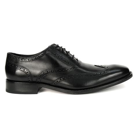 Cole Haan Mens Williams Wingtip Oxford Black Leather Dress Shoes