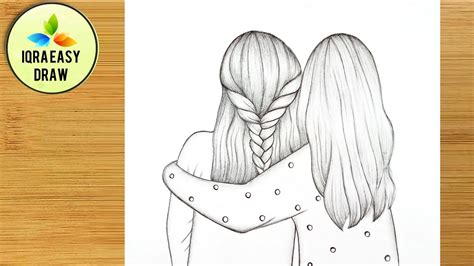 Pencil Drawing Of Two Sisters Step By Step For Beginners Sisters