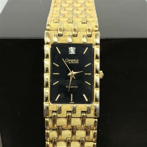 Bulova Caravelle Diamond Watch Stainless Steel Gold Plated 44d09
