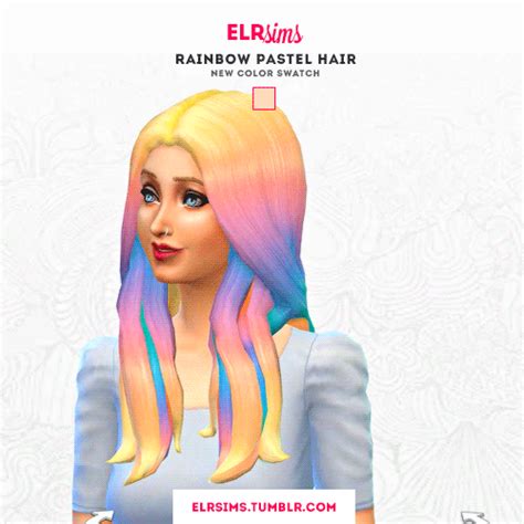 My Sims 4 Blog Rainbow Pastel Hair Recolors By Elrsims