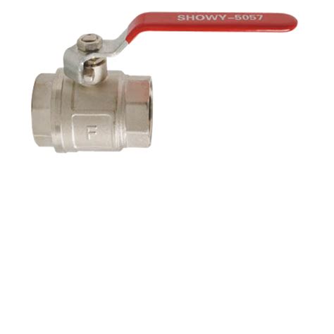 SHOWY RED LONG HANDLE F F BALL VALVE 1 1 2 5057 Plumbing Hardware