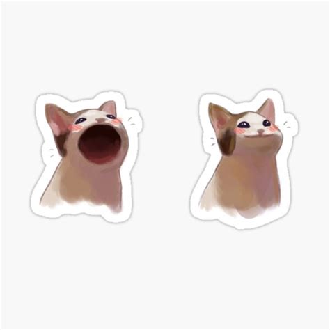 Diviertete con el meme de pop cat. Pop Cat Stickers | Redbubble