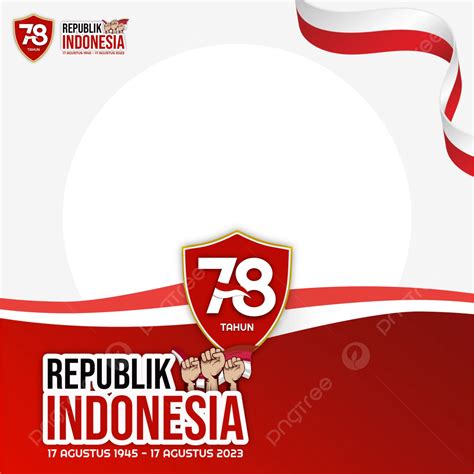 Hut Ri Ke 78 공식 디자인은 인도네시아 독립 기념일 빨간색 템플릿 2023의 행복한 Twibbonize 벡터 헛 리