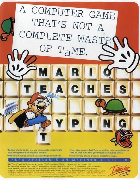 Supper Mario Broth 1992 Print Ad For Mario Teaches Typing Main Blog