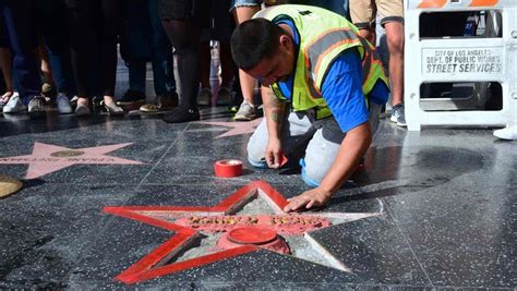 Donald Trumps Walk Of Fame Star Defaced