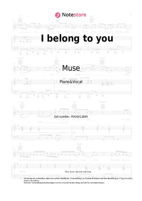 Muse I Belong To You Noten Für Piano Downloaden Für Anfänger Klavier
