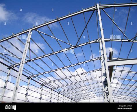 Steel Portal Frame Building During Construction Stock Photo Alamy