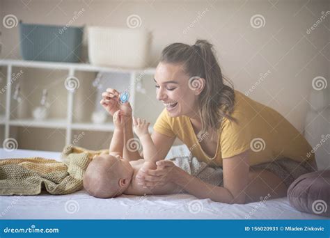 Who`s Mommy`s Little Baby Angel Stock Image Image Of Females Smiling