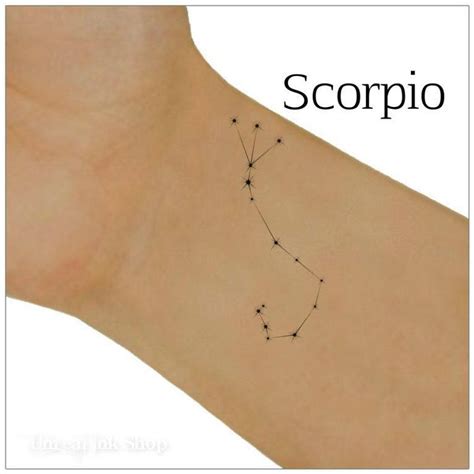 Scorpio Temporary Tattoo 2 Zodiac Star Constellations Etsy Star