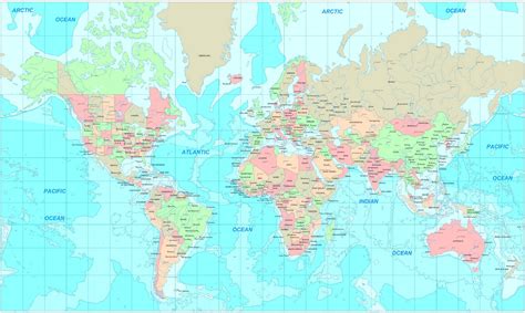 High Resolution Plain Colored World Map