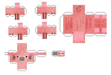 Papercraft Pig Minecraft Pig Minecraft Crafts Paper Crafts