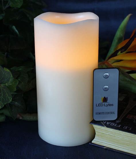 Large Flameless Pillar Candle With Remote Control By Led Lytes Single