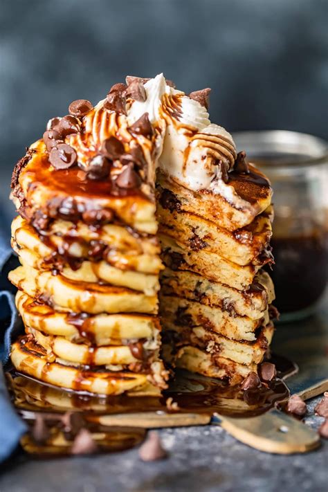 Chocolate Chip Pancakes Recipe With Chocolate Syrup Video