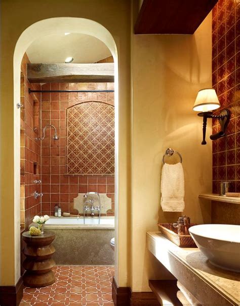 Saltillo Tile Mediterranean Bathroom Mediterranean Bathroom Design Ideas Spanish Style Bathrooms