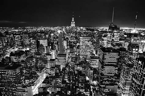 New York City Black And White At Night