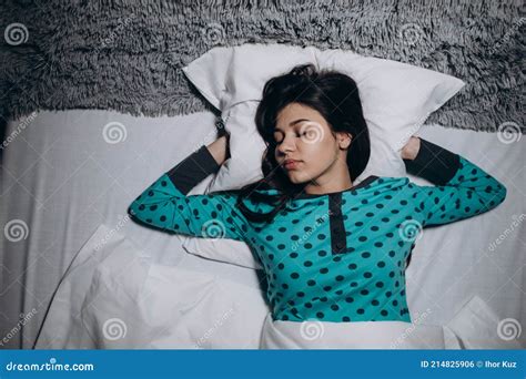 Beautiful Woman Sleeping In Bed Stock Photo Image Of Night Dream