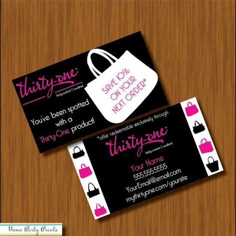 Print only as many as you need, when you need them. Thirty one, Business cards and Business on Pinterest