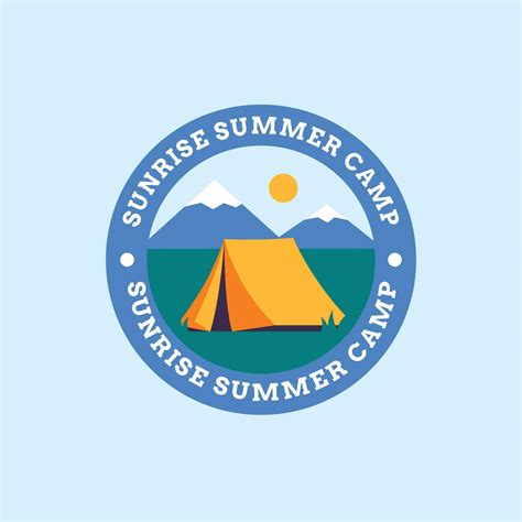 hand drawn summer camp badge logo template 25337383 vector art at vecteezy