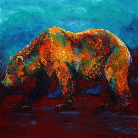 Contemporary Bear Painting By Jennifer Morrison Godshalk Bear Wall