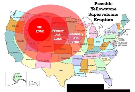 prediction yellowstone volcano kill zone devastated could