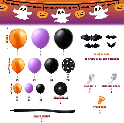 Halloween Balloon Arch Kit Halloween Balloon Decorations Black Orange
