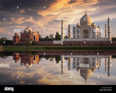 Taj Mahal Sunset View From The Banks Of Yamuna River Taj Mahal Is A